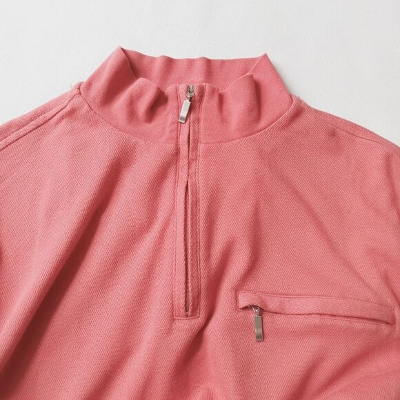 Kenneth Roberts Orange Pink Long Sleeve Quarter Zip Sweater Men's Size Medium - Picture 5 of 12